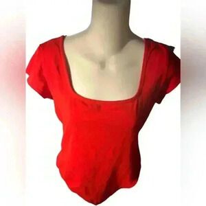 PINK by Victoria’s secret Red Scoop‎ Neck Thong Body Suit, Size Large